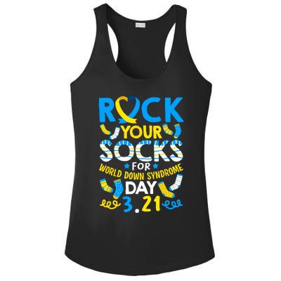 Rock Your Socks Down Syndrome Day Awareness Ladies PosiCharge Competitor Racerback Tank