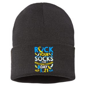 Rock Your Socks Down Syndrome Day Awareness Sustainable Knit Beanie