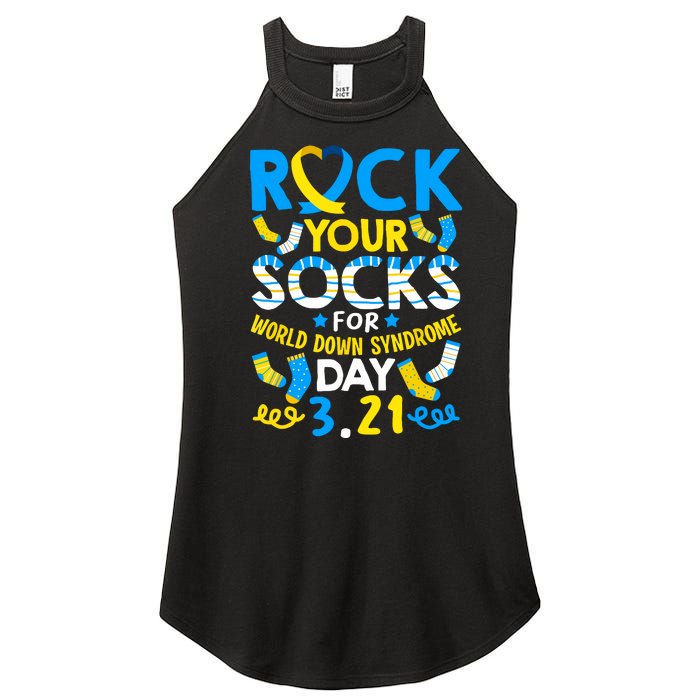 Rock Your Socks Down Syndrome Day Awareness Women’s Perfect Tri Rocker Tank