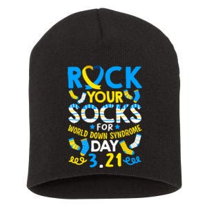 Rock Your Socks Down Syndrome Day Awareness Short Acrylic Beanie