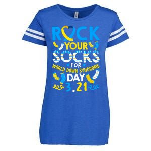 Rock Your Socks Down Syndrome Day Awareness Enza Ladies Jersey Football T-Shirt