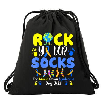 Rock Your Socks For World Down Syndrome Day Drawstring Bag
