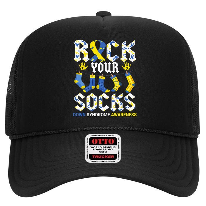 Rock Your Socks Awareness on March 21st High Crown Mesh Back Trucker Hat