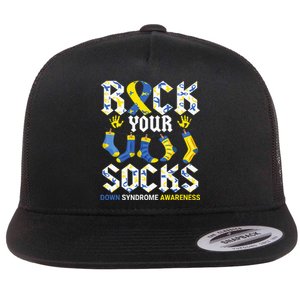 Rock Your Socks Awareness on March 21st Flat Bill Trucker Hat