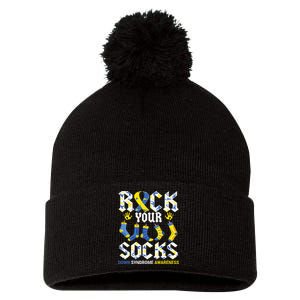 Rock Your Socks Awareness on March 21st Pom Pom 12in Knit Beanie