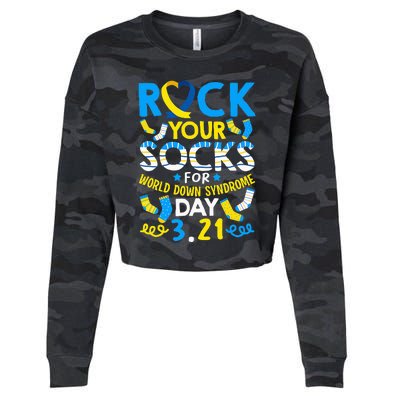 Rock Your Socks Down Syndrome Day Awareness Cropped Pullover Crew