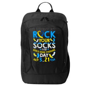 Rock Your Socks Down Syndrome Day Awareness City Backpack