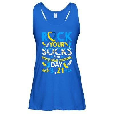 Rock Your Socks Down Syndrome Day Awareness Ladies Essential Flowy Tank