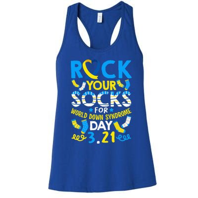 Rock Your Socks Down Syndrome Day Awareness Women's Racerback Tank