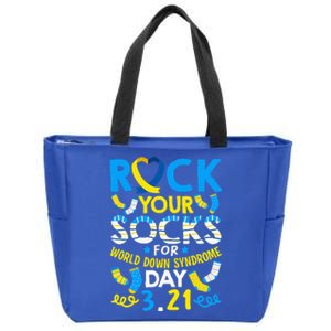 Rock Your Socks Down Syndrome Day Awareness Zip Tote Bag