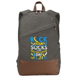 Rock Your Socks Down Syndrome Day Awareness Cotton Canvas Backpack