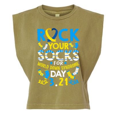 Rock Your Socks Down Syndrome Day Awareness Garment-Dyed Women's Muscle Tee