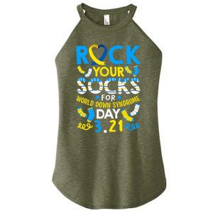 Rock Your Socks Down Syndrome Day Awareness Women's Perfect Tri Rocker Tank