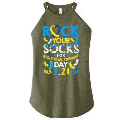 Rock Your Socks Down Syndrome Day Awareness Women’s Perfect Tri Rocker Tank