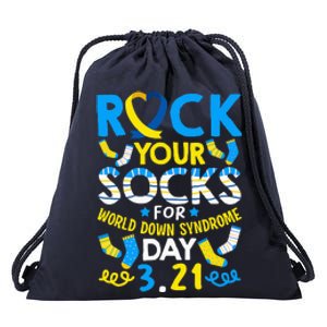 Rock Your Socks Down Syndrome Day Awareness Drawstring Bag