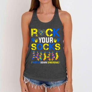 Rock Your Socks World Down Syndrome Women's Knotted Racerback Tank