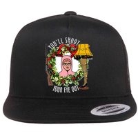 Ralphie Youll Shoot Your Eye Out Christmas Funny Holiday Flat Bill Trucker Hat