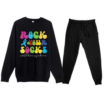 Rock Your Socks Down Syndrome Socks Women Premium Crewneck Sweatsuit Set