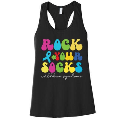 Rock Your Socks Down Syndrome Socks Women Women's Racerback Tank