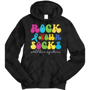 Rock Your Socks Down Syndrome Socks Women Tie Dye Hoodie