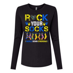 Rock Your Socks Down Syndrome Socks Women Womens Cotton Relaxed Long Sleeve T-Shirt