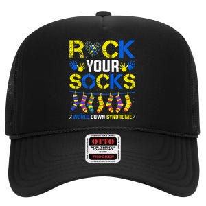 Rock Your Socks Down Syndrome Socks Women High Crown Mesh Back Trucker Hat