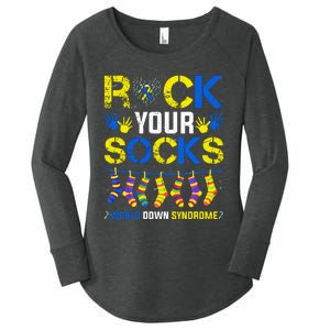 Rock Your Socks Down Syndrome Socks Women Women's Perfect Tri Tunic Long Sleeve Shirt