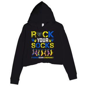 Rock Your Socks Down Syndrome Socks Women Crop Fleece Hoodie