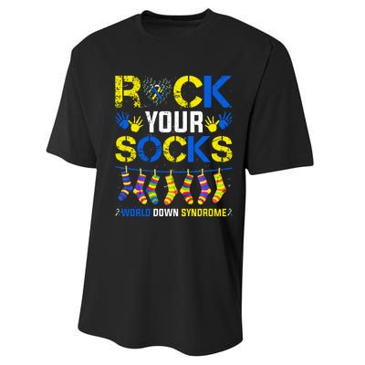 Rock Your Socks Down Syndrome Socks Women Performance Sprint T-Shirt