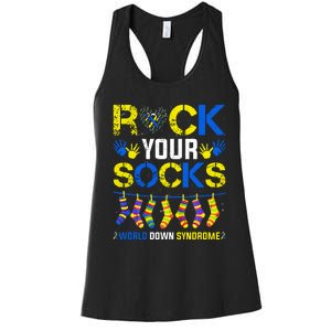 Rock Your Socks Down Syndrome Socks Women Women's Racerback Tank