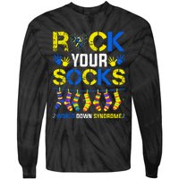 Rock Your Socks Down Syndrome Socks Women Tie-Dye Long Sleeve Shirt