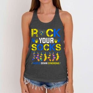 Rock Your Socks Down Syndrome Socks Women Women's Knotted Racerback Tank