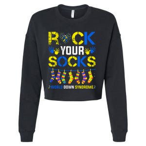 Rock Your Socks Down Syndrome Socks Women Cropped Pullover Crew