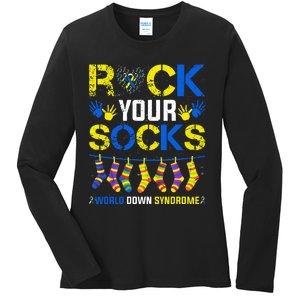 Rock Your Socks Down Syndrome Socks Women Ladies Long Sleeve Shirt