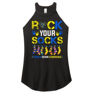 Rock Your Socks Down Syndrome Socks Women Women's Perfect Tri Rocker Tank