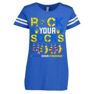 Rock Your Socks Down Syndrome Socks Women Enza Ladies Jersey Football T-Shirt