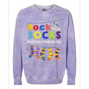 Rock Your Socks Cute 3 21 Trisomy 21 World Down Syndrome Day Colorblast Crewneck Sweatshirt