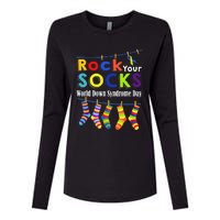 Rock Your Socks Cute 3 21 Trisomy 21 World Down Syndrome Day Womens Cotton Relaxed Long Sleeve T-Shirt