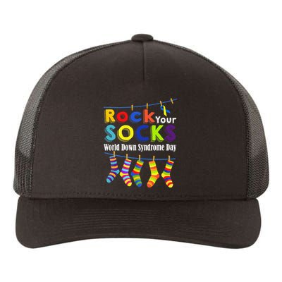 Rock Your Socks Cute 3 21 Trisomy 21 World Down Syndrome Day Yupoong Adult 5-Panel Trucker Hat