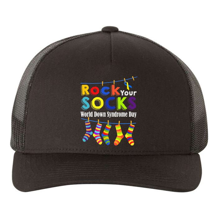 Rock Your Socks Cute 3 21 Trisomy 21 World Down Syndrome Day Yupoong Adult 5-Panel Trucker Hat