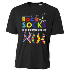 Rock Your Socks Cute 3 21 Trisomy 21 World Down Syndrome Day Cooling Performance Crew T-Shirt