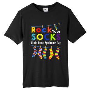 Rock Your Socks Cute 3 21 Trisomy 21 World Down Syndrome Day Tall Fusion ChromaSoft Performance T-Shirt