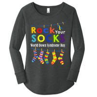 Rock Your Socks Cute 3 21 Trisomy 21 World Down Syndrome Day Women's Perfect Tri Tunic Long Sleeve Shirt