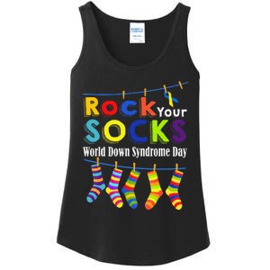 Rock Your Socks Cute 3 21 Trisomy 21 World Down Syndrome Day Ladies Essential Tank