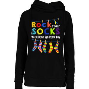 Rock Your Socks Cute 3 21 Trisomy 21 World Down Syndrome Day Womens Funnel Neck Pullover Hood