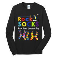 Rock Your Socks Cute 3 21 Trisomy 21 World Down Syndrome Day Tall Long Sleeve T-Shirt