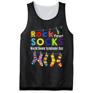 Rock Your Socks Cute 3 21 Trisomy 21 World Down Syndrome Day Mesh Reversible Basketball Jersey Tank