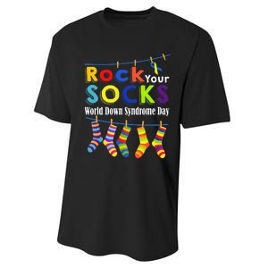 Rock Your Socks Cute 3 21 Trisomy 21 World Down Syndrome Day Performance Sprint T-Shirt