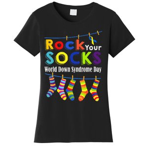 Rock Your Socks Cute 3 21 Trisomy 21 World Down Syndrome Day Women's T-Shirt