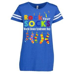 Rock Your Socks Cute 3 21 Trisomy 21 World Down Syndrome Day Enza Ladies Jersey Football T-Shirt